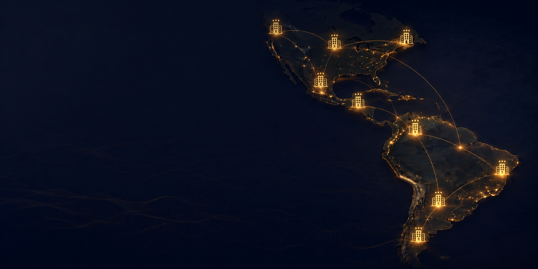 Mapa nocturno de establecimientos conectados en Latinoamérica